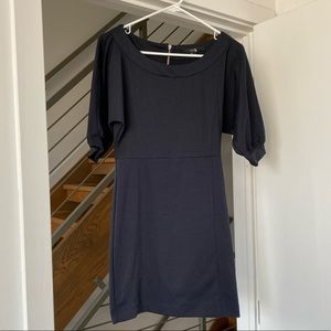 NWOT Puff sleeve navy mini dress